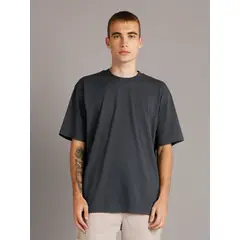 CALVIN KLEIN - Polera LS Woven Label Relaxed Gris