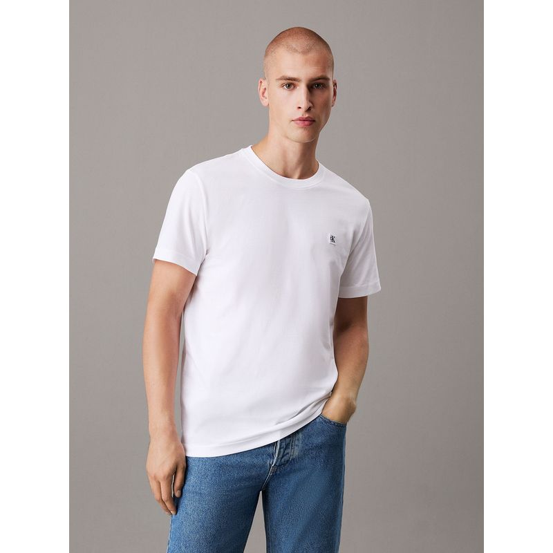 CALVIN KLEIN - Polera Ck Embro Badge Blanco Calvin Klein