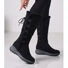 SNOOPY - Bota Invierno Mujer Taco Bajo en Gamuza M478