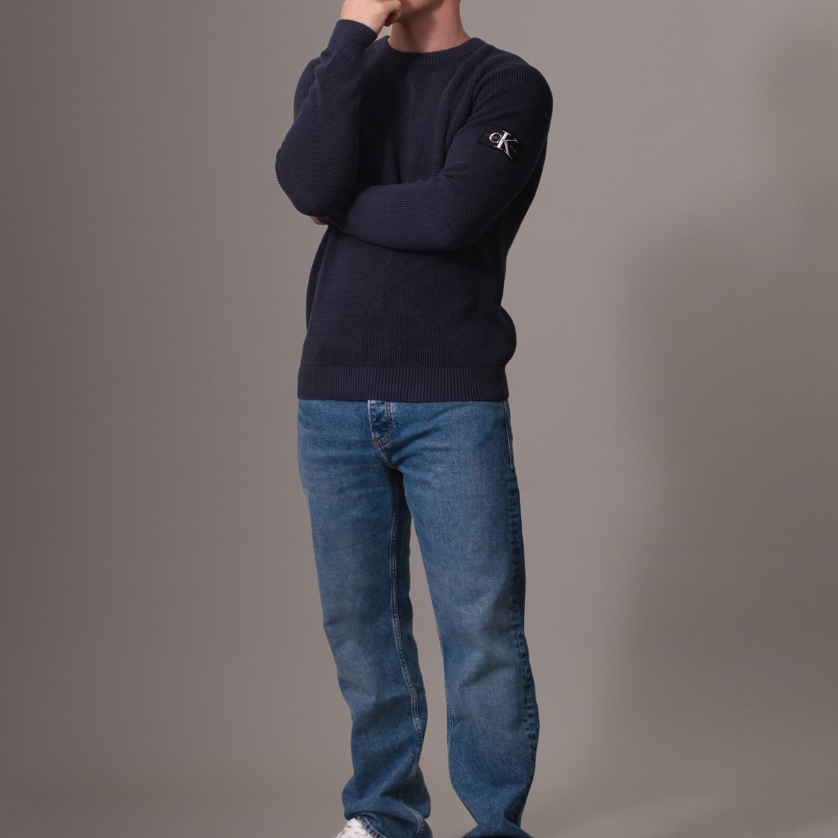 CALVIN KLEIN - Sweater Badge Easy Sweater Azul Calvin Klein