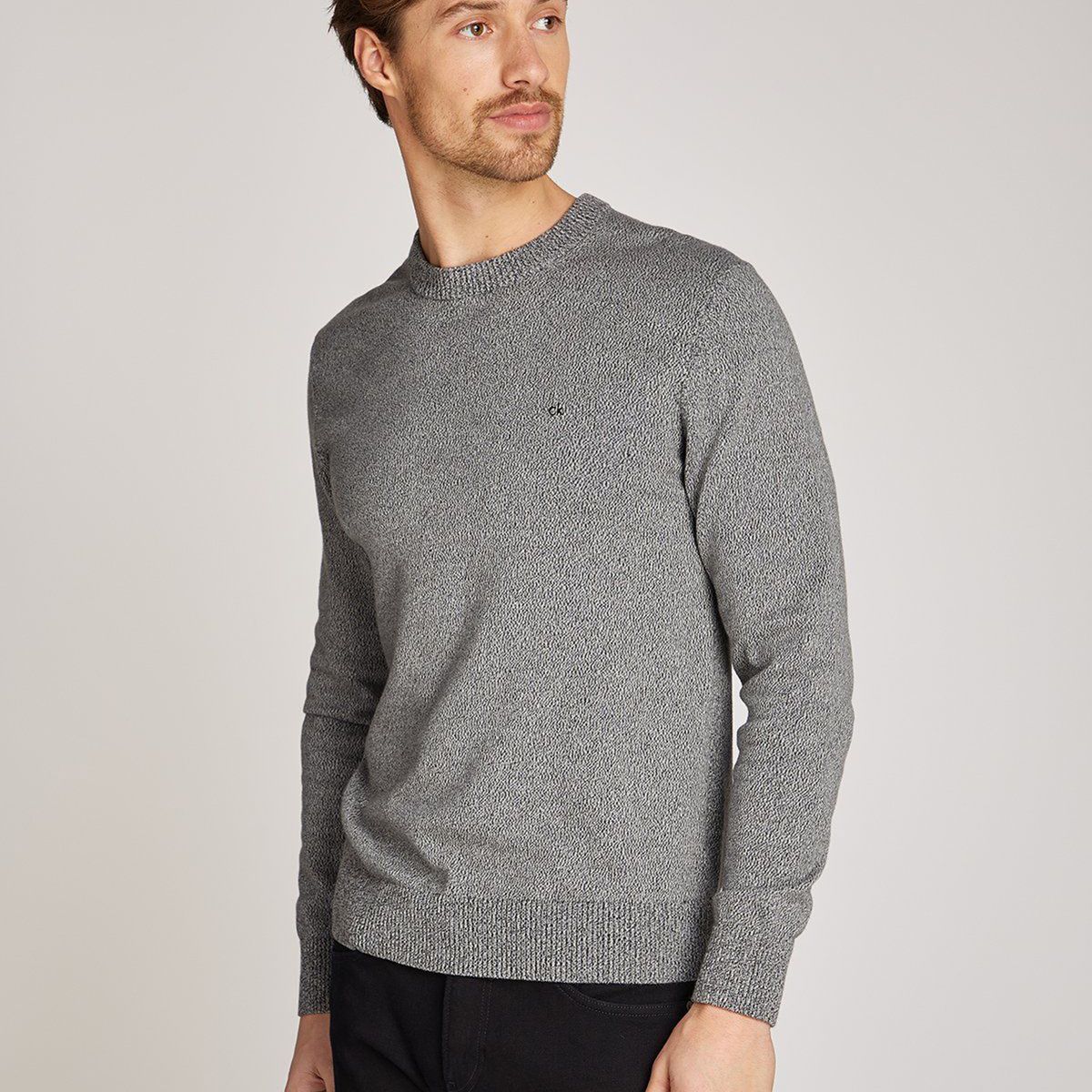 CALVIN KLEIN - Sweater Mouline Cn Sweater Gris Calvin Klein