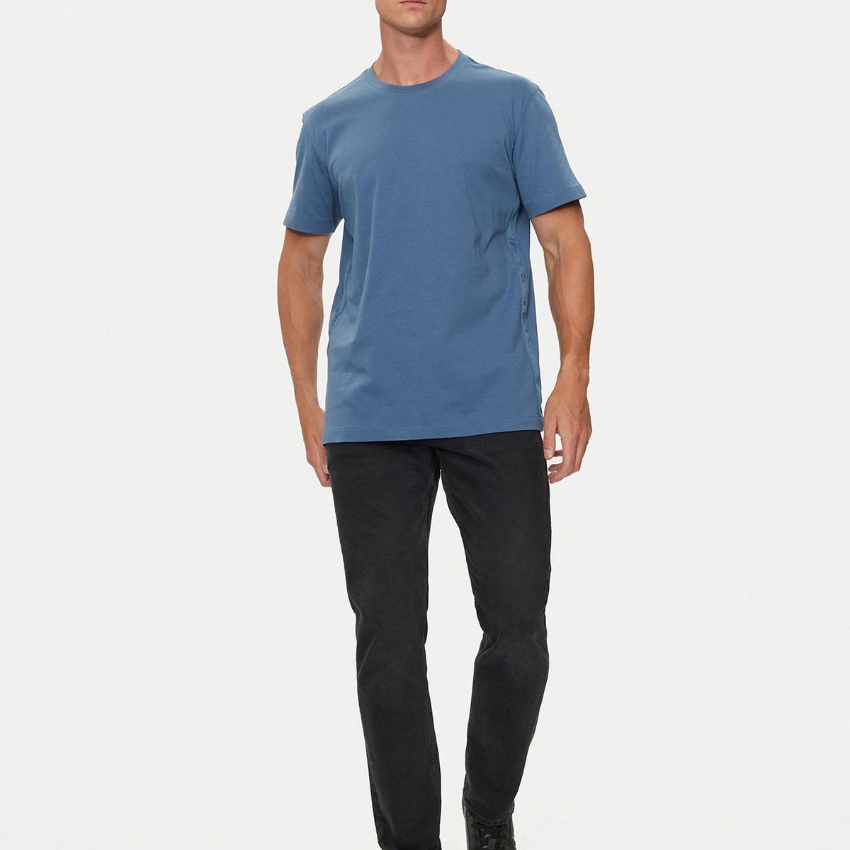 CALVIN KLEIN - Polera Logo Tape Azul Calvin Klein