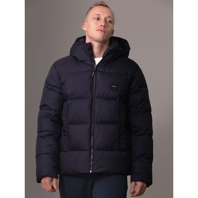 CALVIN KLEIN - Parka con Gorro Quilt Puffer Azul Calvin Klein
