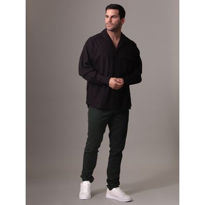 Imagen 2 del producto Camisa de lino mangas largas Negro