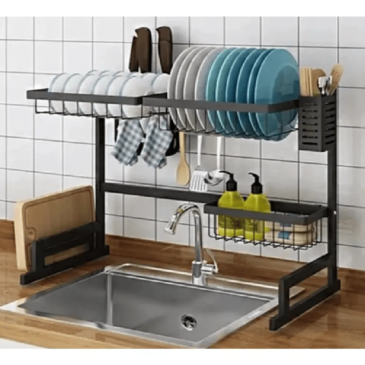 GENERICO - RACK ESCURRIDOR DE ACERO INOXIDABLE 85CM
