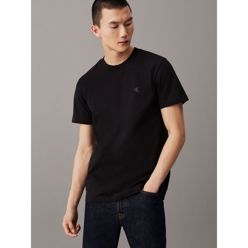 CALVIN KLEIN - Polera Heavy Regular Negro Calvin Klein