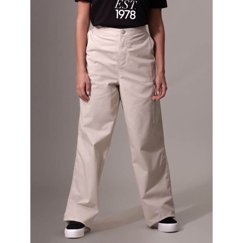 CALVIN KLEIN - Pantalón Cargo Brushed Cotton Crema Calvin Klein