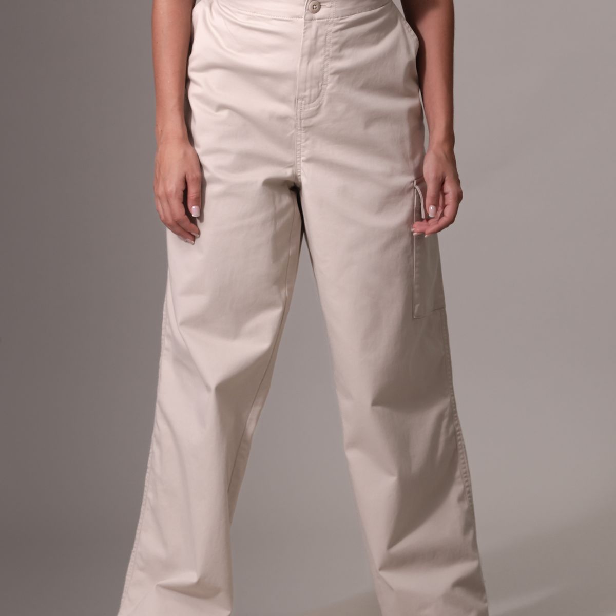 CALVIN KLEIN - Pantalón Cargo Brushed Cotton Crema Calvin Klein