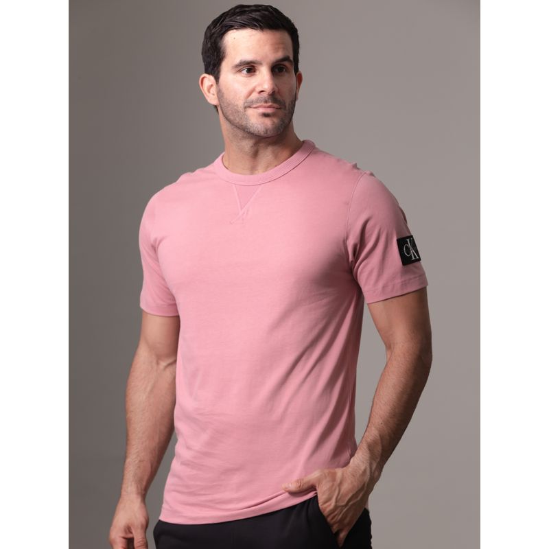 CALVIN KLEIN - Polera Badge Regular Rosado Calvin Klein