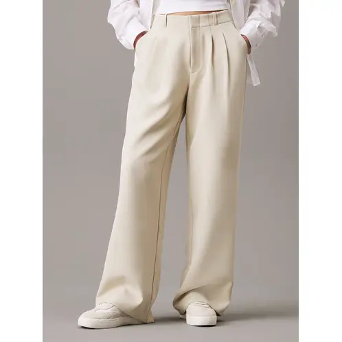 CALVIN KLEIN - Pantalón Stretch Crepe Straight Crema