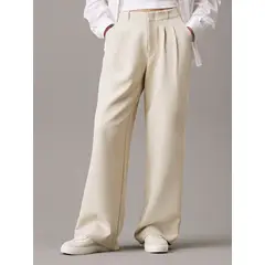 CALVIN KLEIN - Pantalón Stretch Crepe Straight Crema