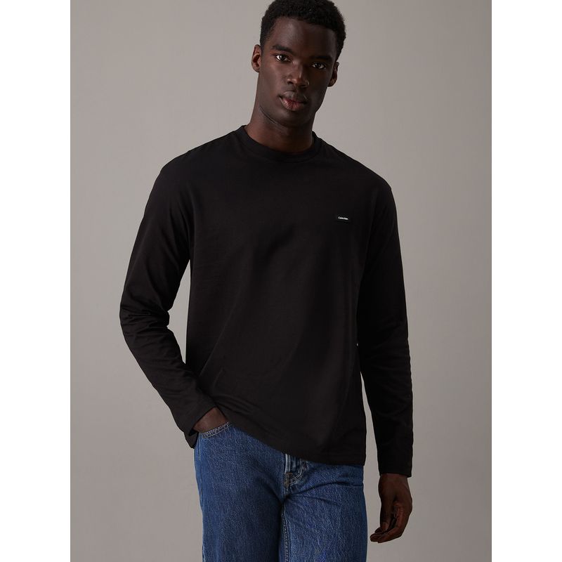 CALVIN KLEIN - Polera LS Cotton Comfort Negro Calvin Klein