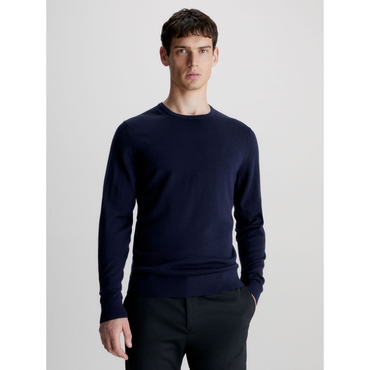 CALVIN KLEIN - Sweater Merino Crew Neck Sweater Azul Calvin Klein