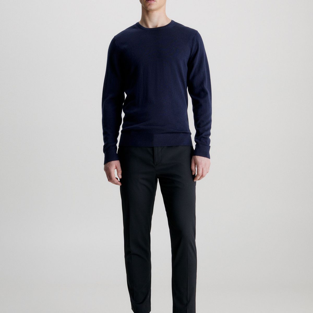 CALVIN KLEIN - Sweater Merino Crew Neck Sweater Azul Calvin Klein
