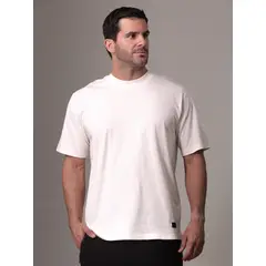 CALVIN KLEIN - Polera Woven Label Relaxed Blanco