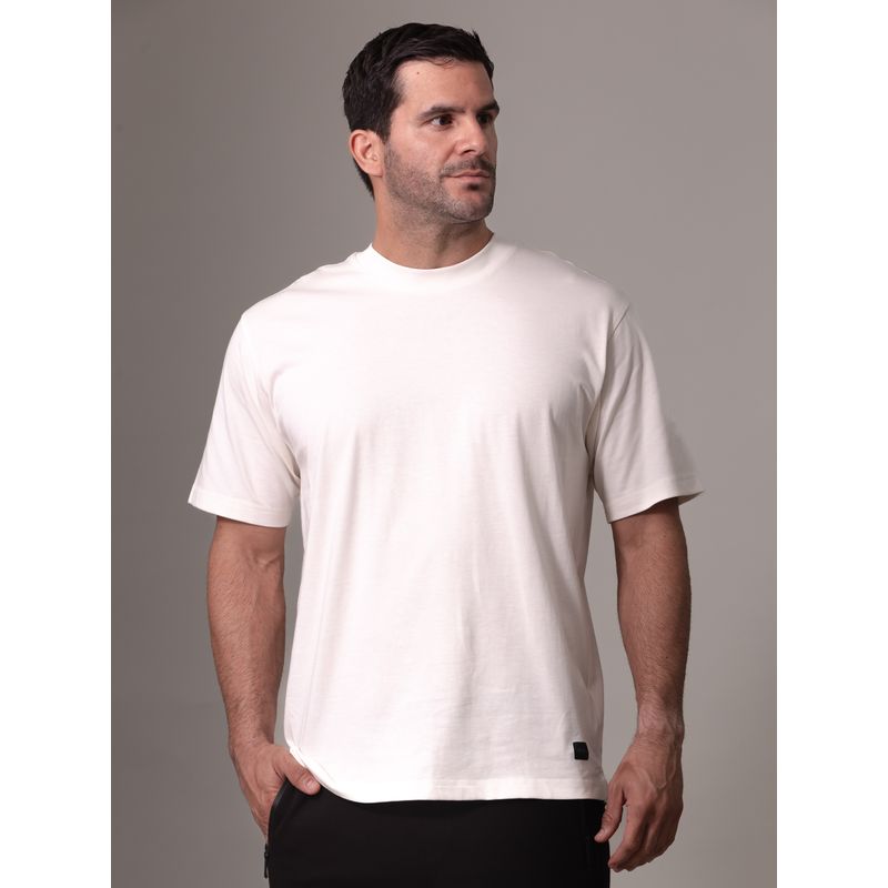 CALVIN KLEIN - Polera Woven Label Relaxed Blanco Calvin Klein