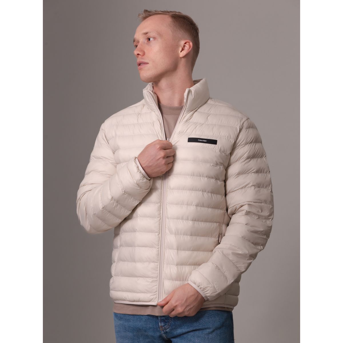 CALVIN KLEIN - Parka Quilt Crema Calvin Klein