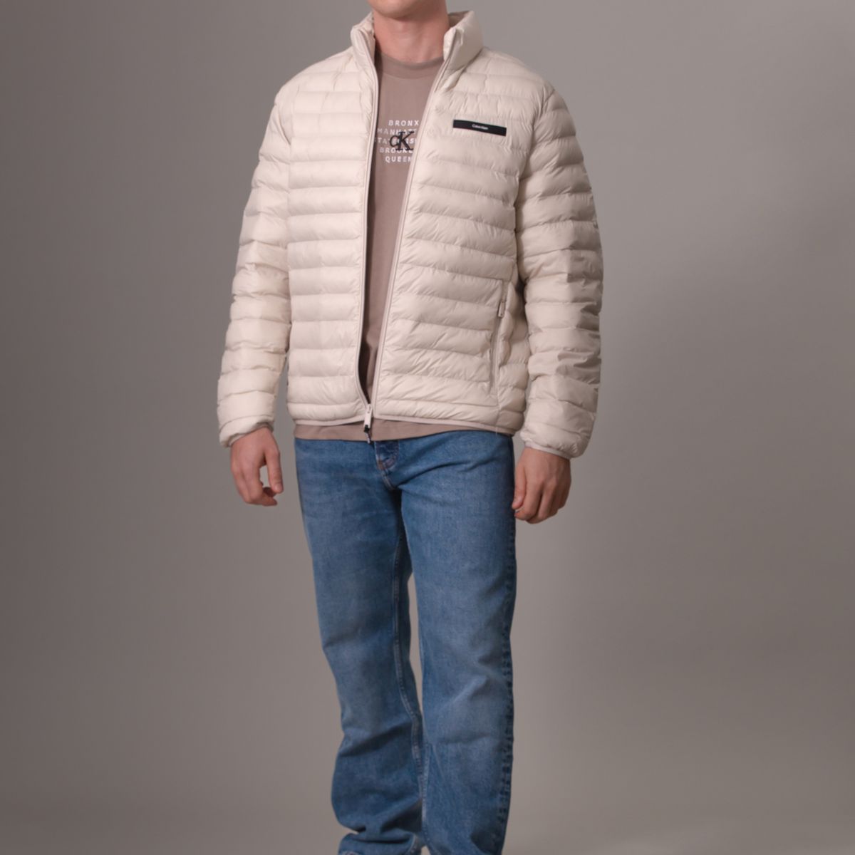 CALVIN KLEIN - Parka Quilt Crema Calvin Klein