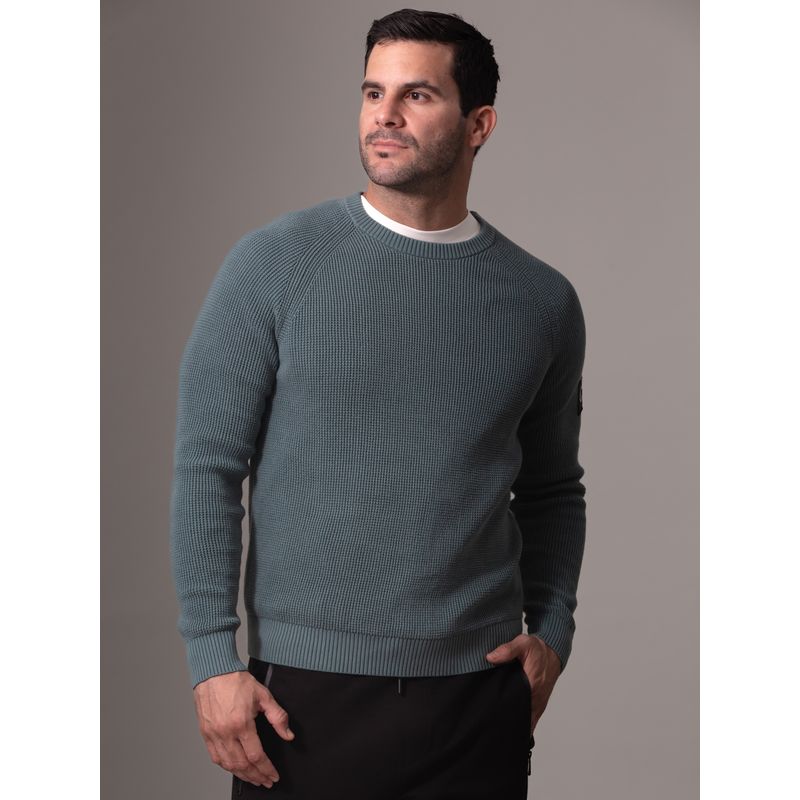 CALVIN KLEIN - Sweater Badge Easy Sweater Verde Calvin Klein