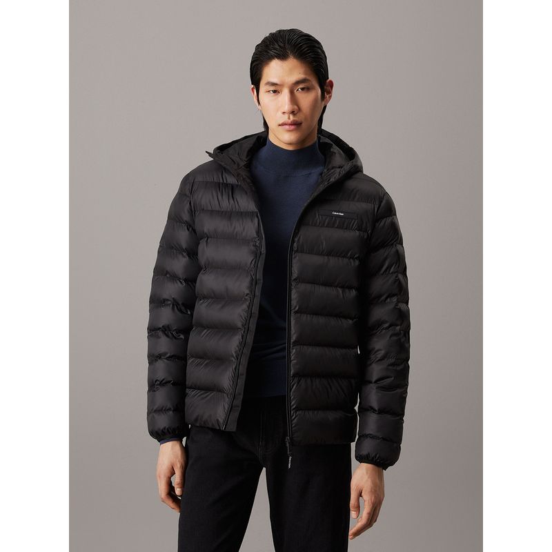 CALVIN KLEIN - Parka con Gorro Recycled Puffer Negro Calvin Klein