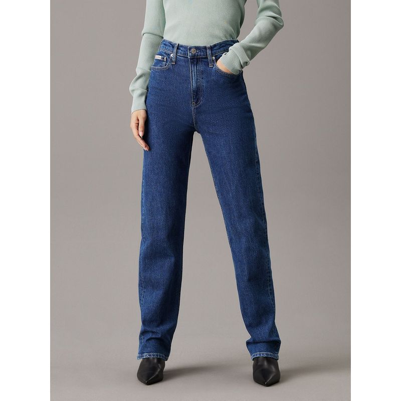 CALVIN KLEIN - Jeans High Rise Straight Azul Calvin Klein