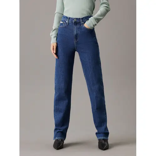 CALVIN KLEIN - Jeans High Rise Straight Azul