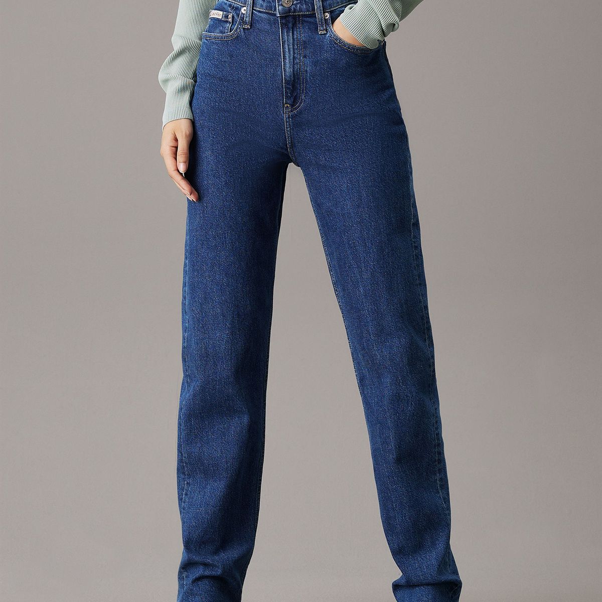 CALVIN KLEIN - Jeans High Rise Straight Azul Calvin Klein