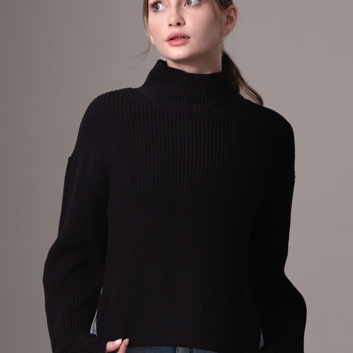 CALVIN KLEIN - Sweater Chunky Loose Negro Calvin Klein