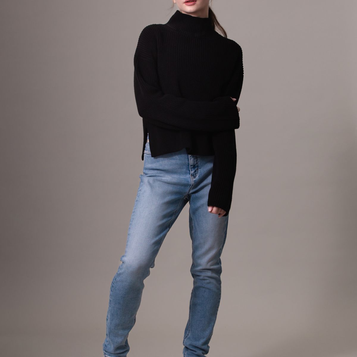 CALVIN KLEIN - Sweater Chunky Loose Negro Calvin Klein