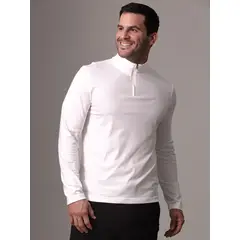 CALVIN KLEIN - Polera LS con Cierre Liquid Touch Blanco