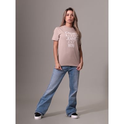 Imagen 2 del producto Polera Mixed Logo Regular Beige