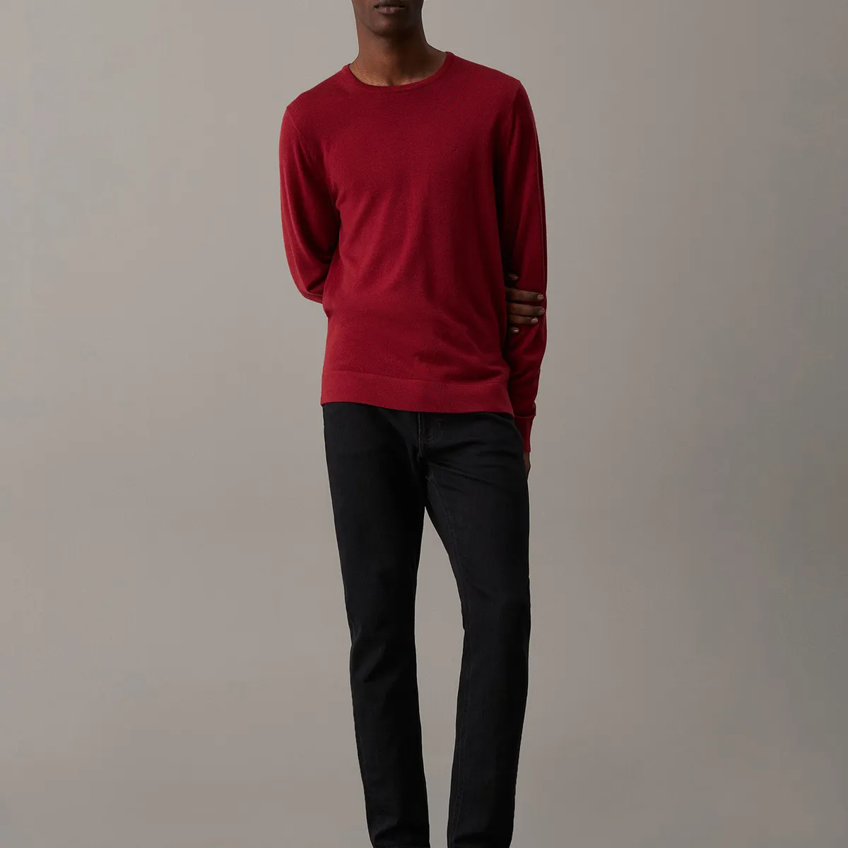 CALVIN KLEIN - Sweater Merino Rws Crew Neck Sweater Rojo Calvin Klein