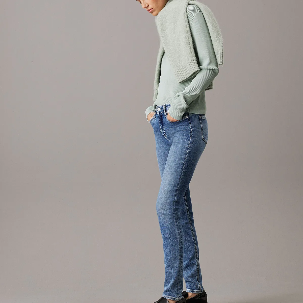 CALVIN KLEIN - Jeans Mid Rise Skinny Azul Calvin Klein