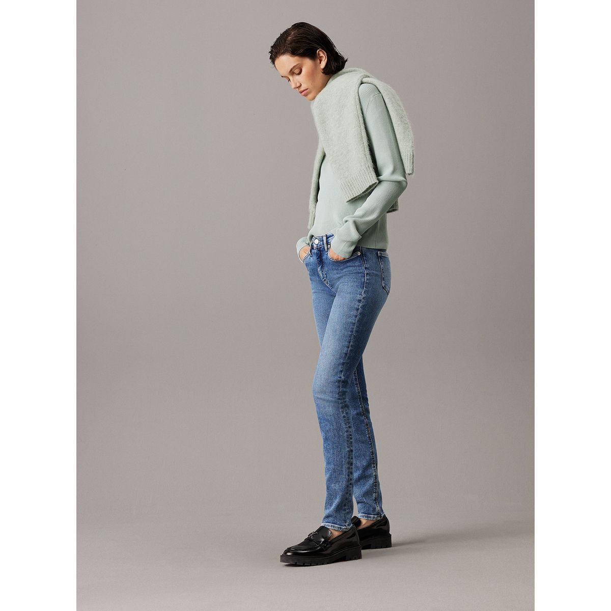 CALVIN KLEIN - Jeans Mid Rise Skinny Azul Calvin Klein