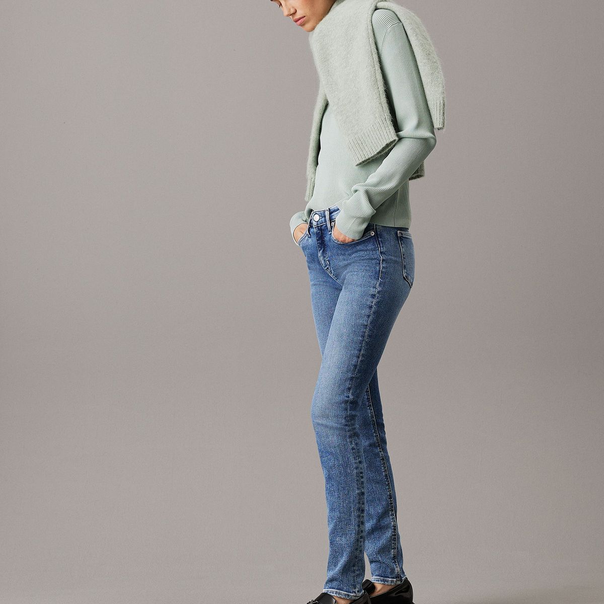 CALVIN KLEIN - Jeans Mid Rise Skinny Azul Calvin Klein