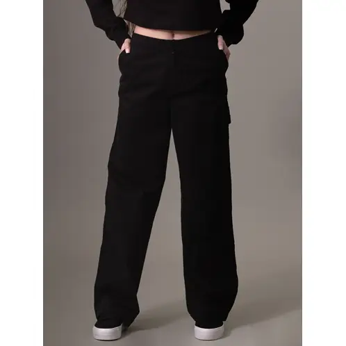 CALVIN KLEIN - Pantalón Cargo Brushed Cotton Negro