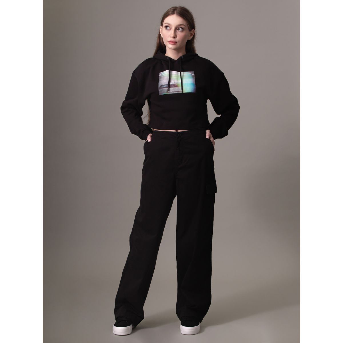 CALVIN KLEIN - Pantalón Cargo Brushed Cotton Negro Calvin Klein