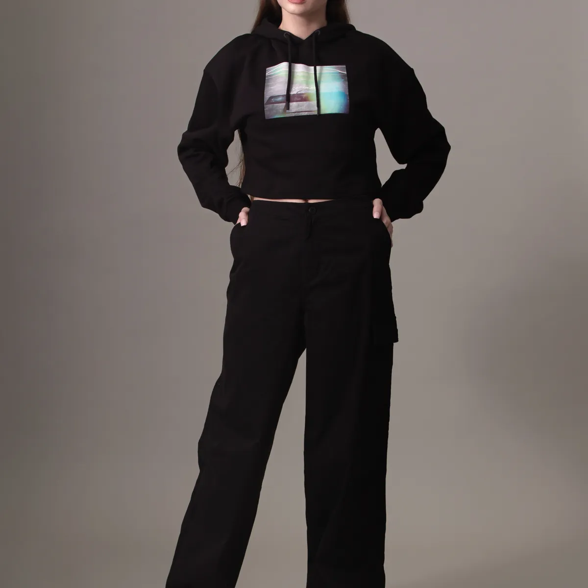 CALVIN KLEIN - Pantalón Cargo Brushed Cotton Negro Calvin Klein