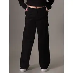 CALVIN KLEIN - Pantalón Cargo Brushed Cotton Negro
