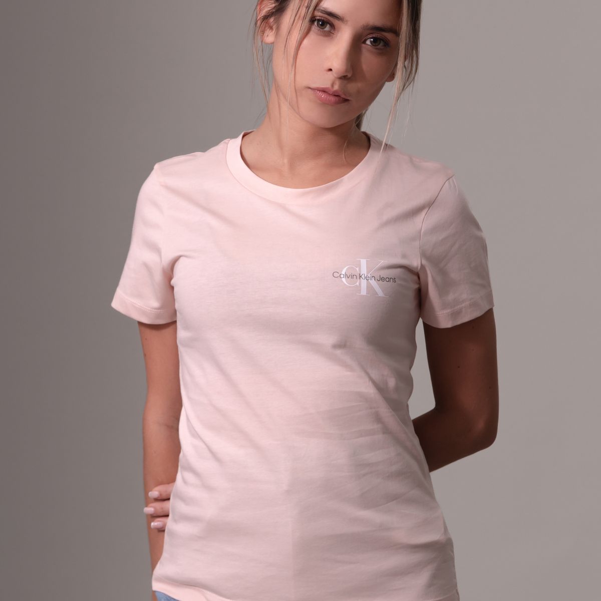 CALVIN KLEIN - Pack 2 Poleras Monologo Slim Multicolor Calvin Klein