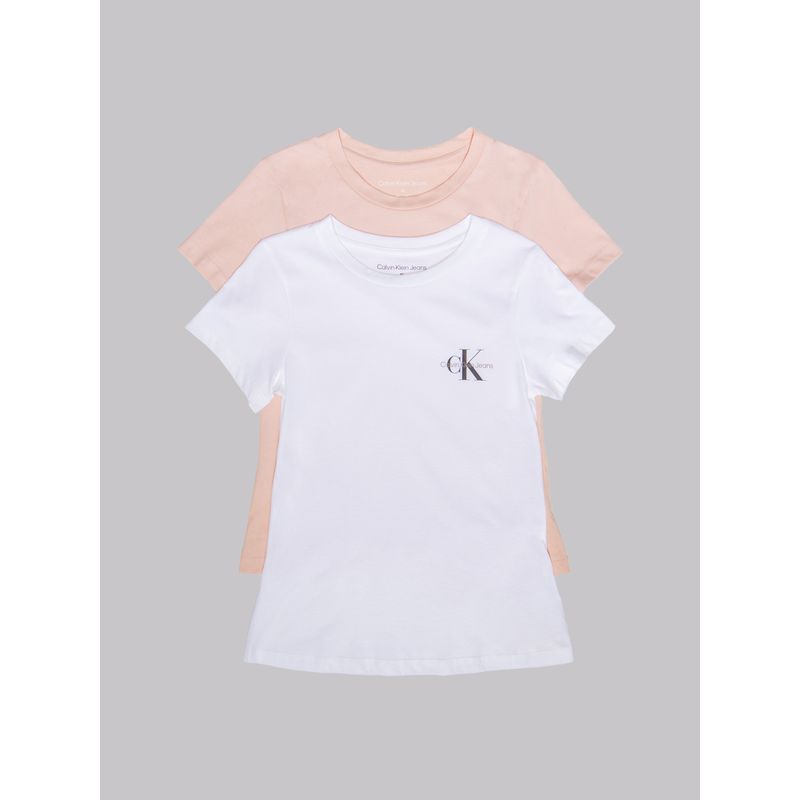 CALVIN KLEIN - Pack 2 Poleras Monologo Slim Multicolor Calvin Klein