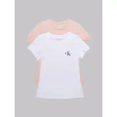 CALVIN KLEIN - Pack 2 Poleras Monologo Slim Multicolor