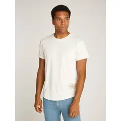 CALVIN KLEIN - Polera Badge Turn Up Blanco