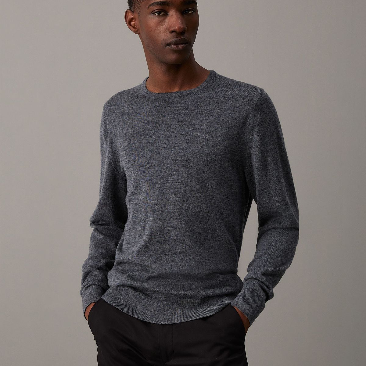 CALVIN KLEIN - Sweater Superior Wool Crew Neck Swea Gris Calvin Klein