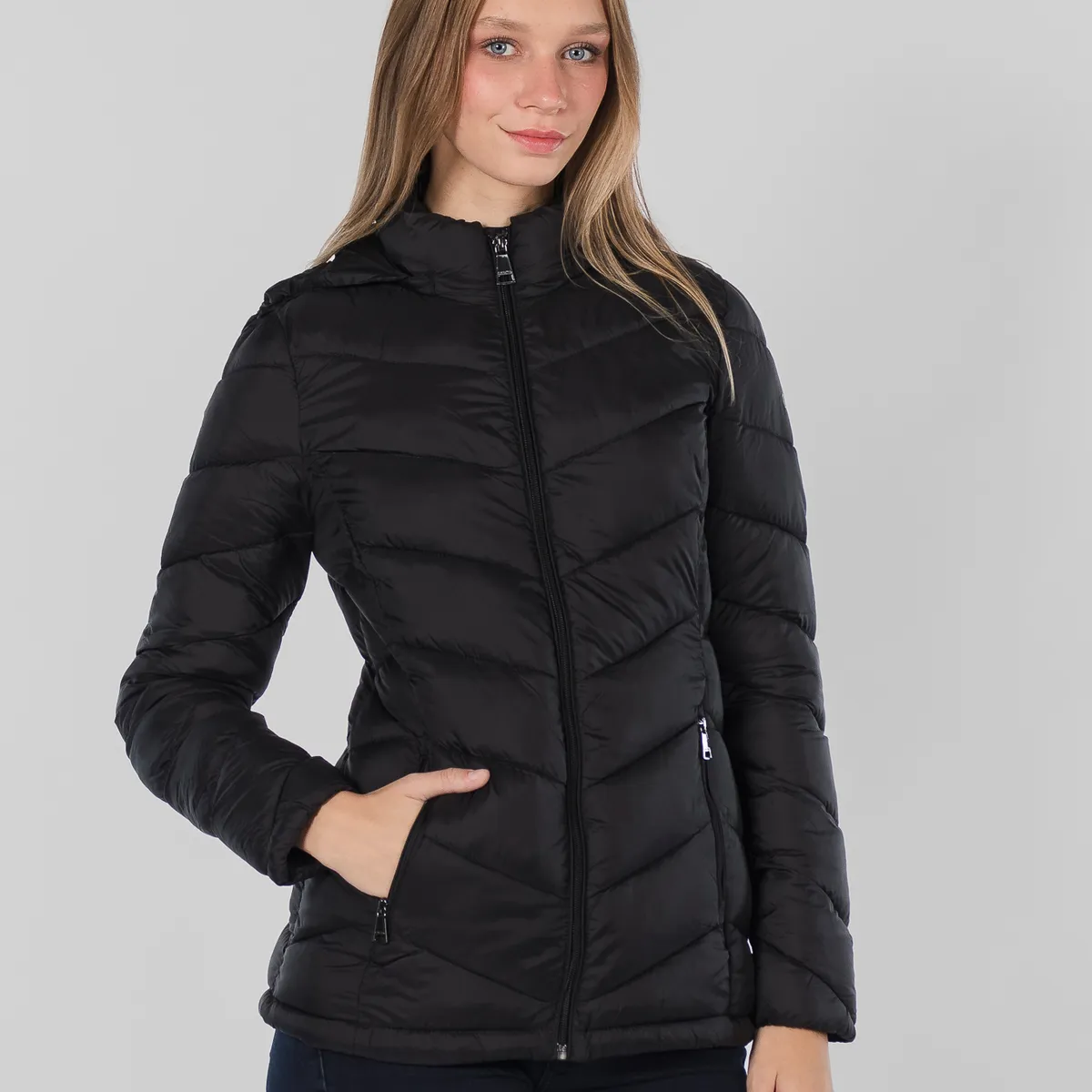 CALVIN KLEIN - Parka Featherweight Negro Calvin Klein