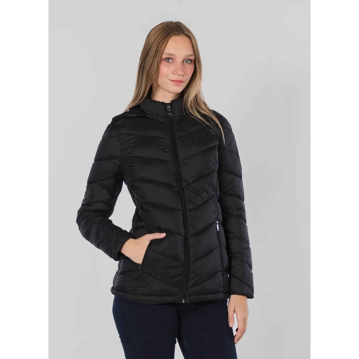 CALVIN KLEIN - Parka Featherweight Negro Calvin Klein