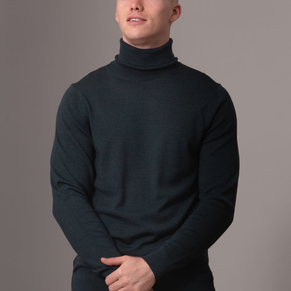 CALVIN KLEIN - Sweater Merino Rws Turtle Neck Verde Calvin Klein MQ2