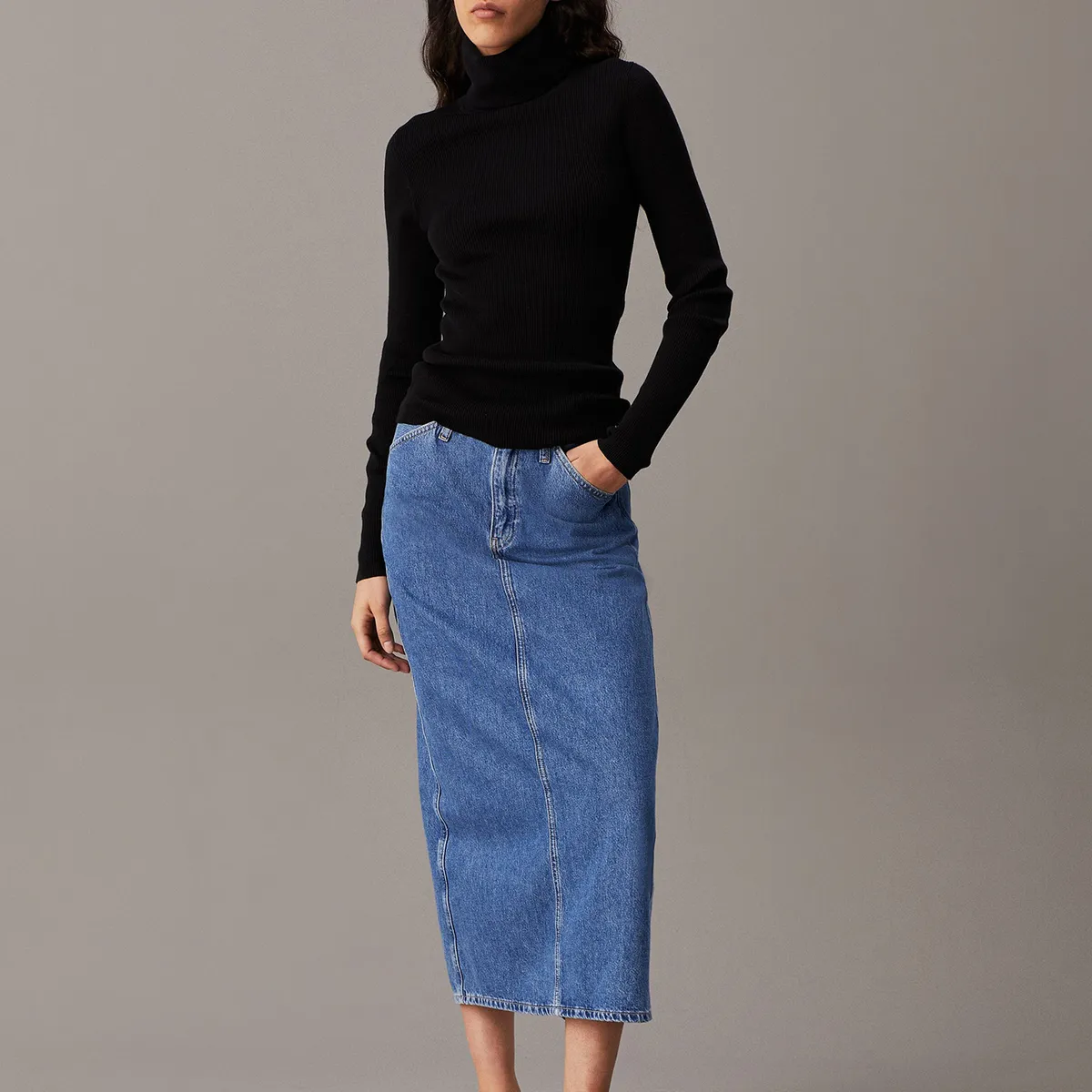 CALVIN KLEIN - Sweater Woven Label Negro Calvin Klein