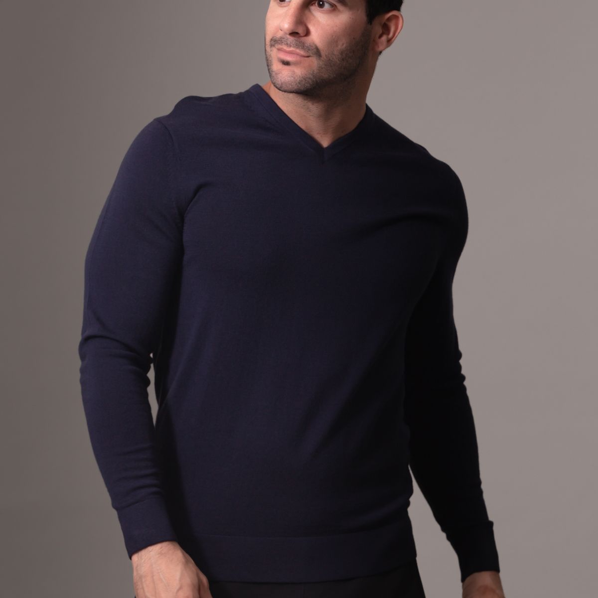 CALVIN KLEIN - Sweater Merino Vneck Sweater Azul Calvin Klein