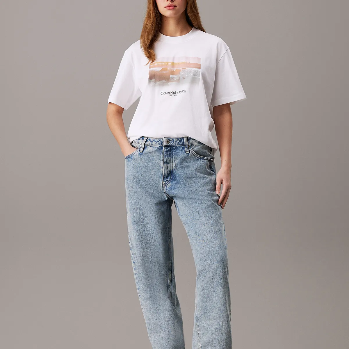 CALVIN KLEIN - Polera Photo Graphic Relaxed Blanco Calvin Klein